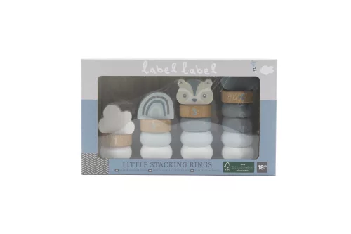 Label-label - fa ferde toronyépítő kék - fajáték