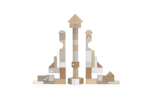 Label Label 50 darabos fa építőkocka készlet - Nugát