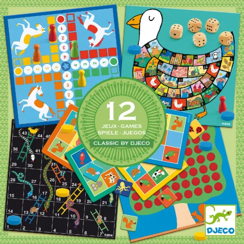 Társasjáték klasszikus - Társasjáték készlet 4+, 12 játék - Classic box 4+