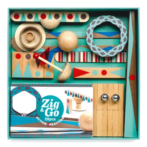 Építőjáték - Sokasodó gördülő, 28 db-os - Zig and Go - Roll