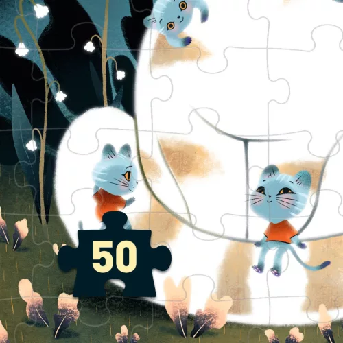 Varázs puzzle - Macskusz, 50 db-os - Cuddly cats