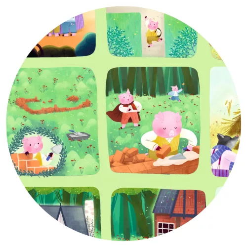 Mese puzzle - A három kismalac, 35 db-os - The Three Little Pigs