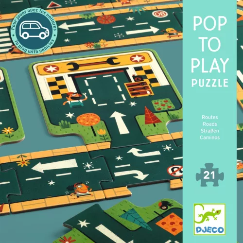 Óriás puzzle - Utak, irányok, 21 db-os - Roads