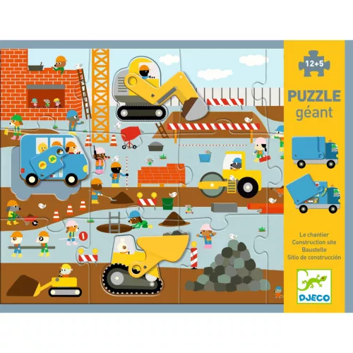 Óriás puzzle - Építkezés, 12+5 db-os - Construction site