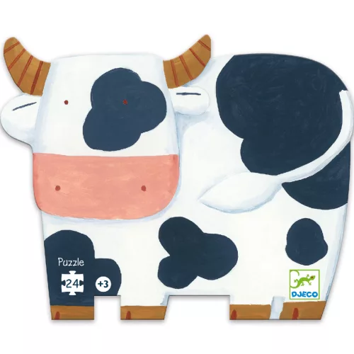 Formadobozos puzzle - Bocik és tehenek, 24 db-os - The cows on the farm