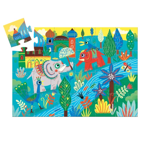 Formadobozos puzzle - Elefánt és barátai, 24 db-os - Haathee, Asian elephant