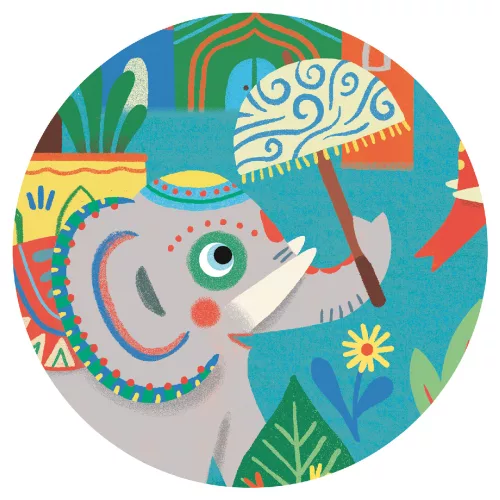 Formadobozos puzzle - Elefánt és barátai, 24 db-os - Haathee, Asian elephant