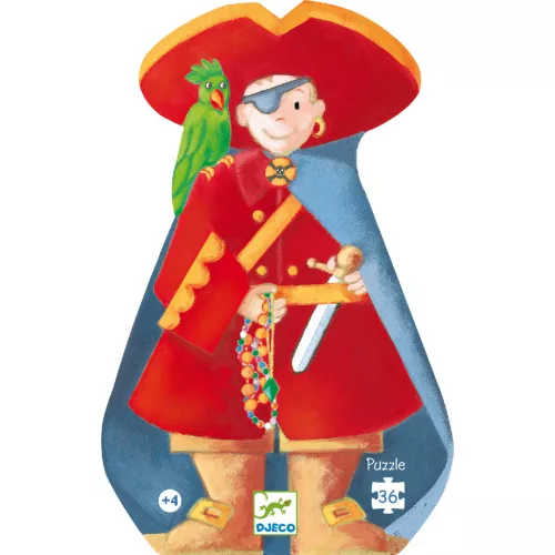 Formadobozos puzzle - Kalózok kincse, 36 db-os - The pirate and his treasure