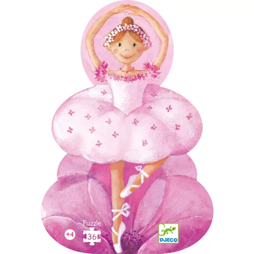 Formadobozos puzzle - Balerina virággal, 36 db-os - The ballerina with the flower