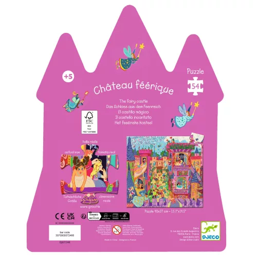 Formadobozos puzzle - Tündérek kastélya, 54 db-os - The fairy castle
