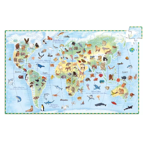 Megfigyeltető puzzle - Föld állatai, 100 db-os - Animals of the earth