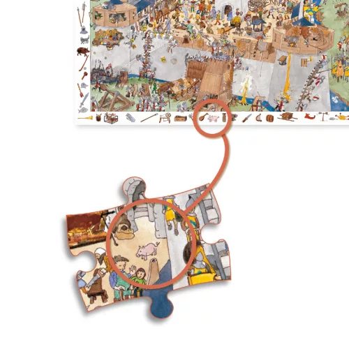 Megfigyeltető puzzle - Bevehetetlen vár, 100 db-os - Fortified castle