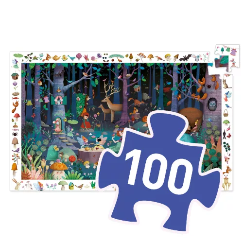 Megfigyeltető puzzle - Elvarázsolt erdő, 100 db-os - Enchanted Forest