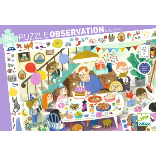 Megfigyeltető puzzle - Szülinapi parti, 54 db-os - Birthday Party