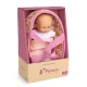Játékbaba Mini, 20 cm - Barbara mózeskosárral