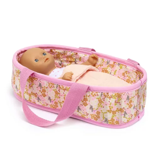 Játékbaba Mini, 20 cm - Barbara mózeskosárral