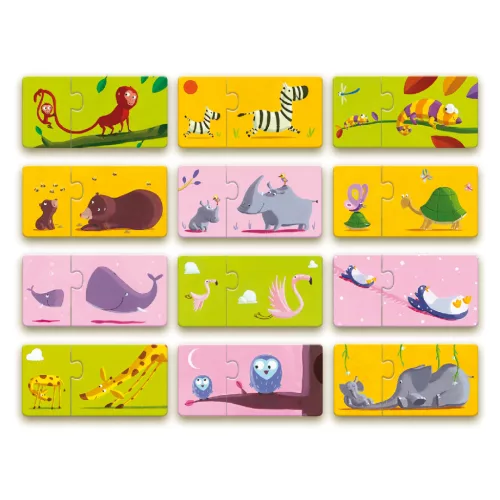 Párosító puzzle - Mama-baba, 24 db-os - Mom and baby
