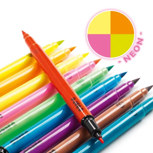 Ecsetfilc készlet - 10 ragyogó szín - Pop colors