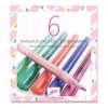 Filctoll készlet - Csillám fílctoll 6 színben - 6 glitter markers - sweet