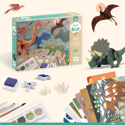 Kreatív műhely - 6 technika 1 dobozban - Dinoszauruszok világa - Dino Box