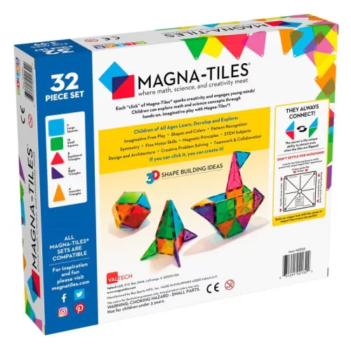 MAGNA-TILES® Clear, mágneses építőjáték, 32 db