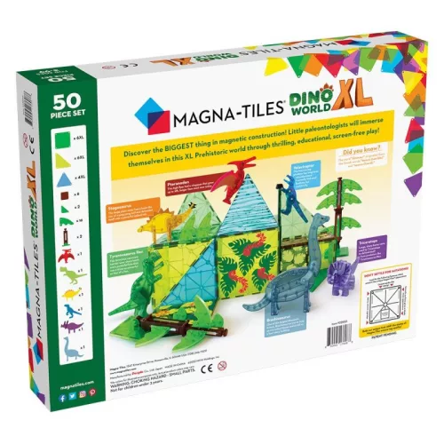 MAGNA-TILES® Dino World XL, 50 darabos mágneses készlet