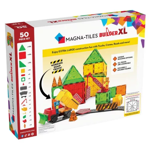 MAGNA-TILES® Builder XL, mágneses építőjáték, 50 db