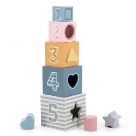   Formabedobós bábel-torony (számokkal és állatmintákkal) - PolarB