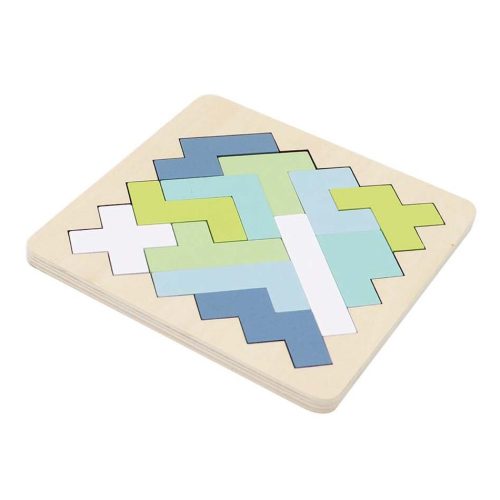 Fa tetrisz játék (négyszög, kék-zöld)