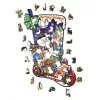 Fa puzzle, színes A3 méretű (Mikulás zokni)