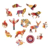 Fa puzzle, színes A4 méretű 122 db-os (hiúz)