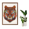 Fa puzzle, színes A5 méretű (tigris)