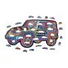 Fa puzzle, színes A5 méretű (autó)