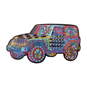 Fa puzzle, színes A4 méretű (autó)