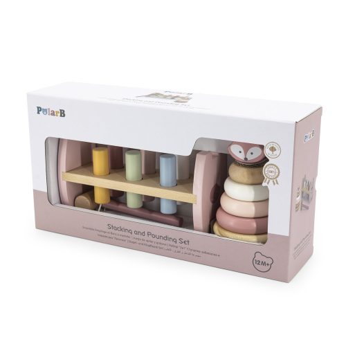 Kalapálos dühöngő és montesszori torony (róka) készletben