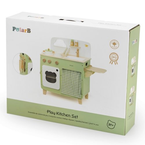 Játékkonyha eszközökkel - zöld (PolarB)
