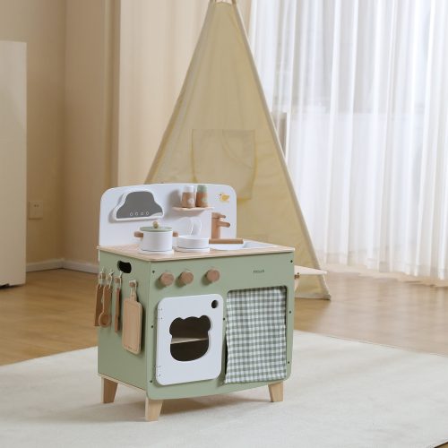 Játékkonyha eszközökkel - zöld (PolarB)