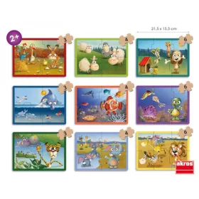 Vidám, állatos puzzle 24 hó+