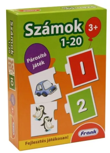 Számok 1-20-ig - párosító játék