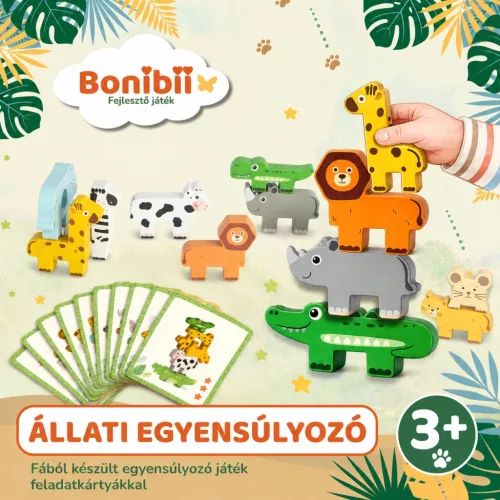 Egyensúlyozó állatok-toronyépítő