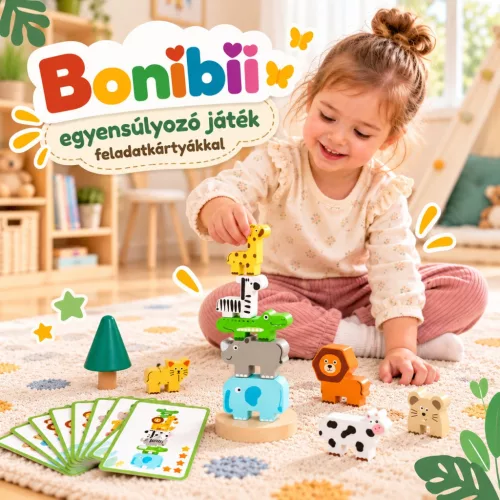 Egyensúlyozó állatok-toronyépítő