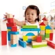 Hape színes építőkockák - 50 db-os készlet - 12 hó+