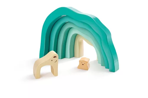 Hape Jegesmedve piramis - Montessori építő 24 hó+