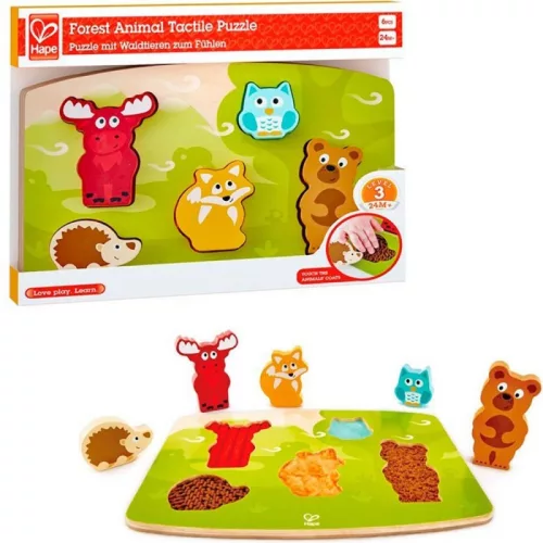 Hape Tapintós puzzle - Erdei állatok - 24 hó+