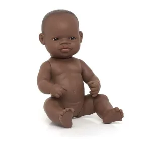 Afrikai baba - lány, kopasz, fürdethető, 32 cm 12 hó+