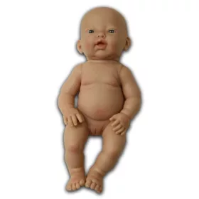 Európai Baba - lány, kopasz, fürdethető, 24,5 cm 24 hó+