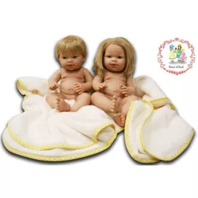 Európai Baba - fiú, hajas, fürdethető, 37 cm 24 hó+