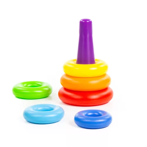 Montessori gyűrűtorony, 7 darabos 12 hó+