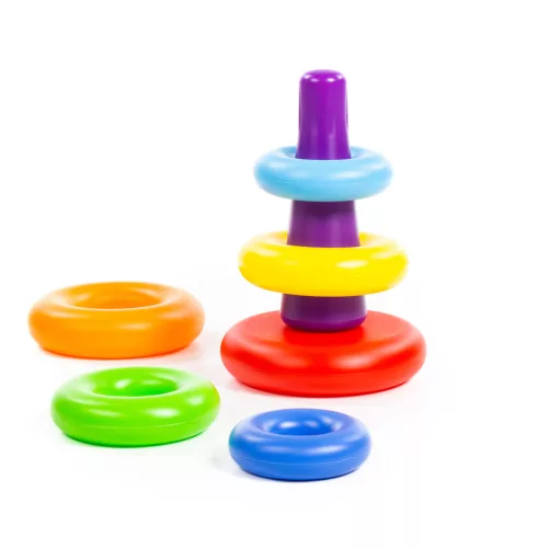 Montessori gyűrűtorony, 7 darabos 12 hó+